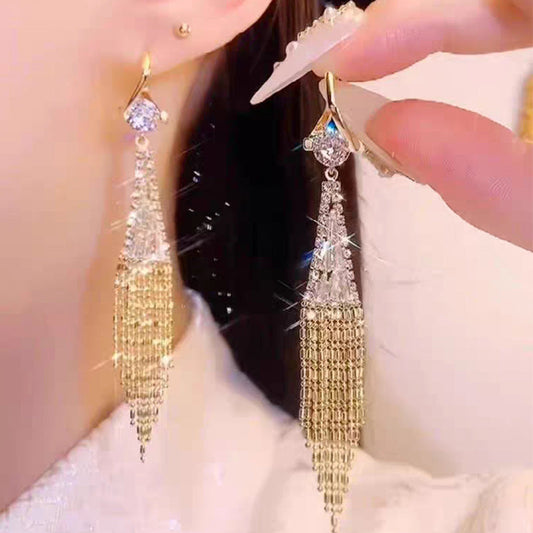 🎁 🌟Rhinestone Zircon Tassel Earrings🌟
