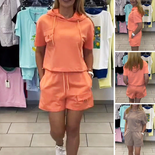 🌸Summer Hot Sale 57%OFF🌸Women's Summer Short Sleeve Hoodie & Bottoms Set