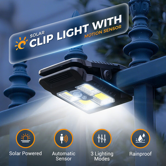 🌿 Solar clip light with motion sensor – 🔥Buy 1 now, get 1 free! Perfect for gardens, balconies, and patios! 🏡✨