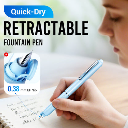 Quick-Dry Retractable Fountain Pen