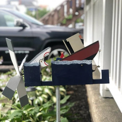 JAWS Disaster Whirligig - Funny Garden Decor
