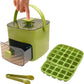 Ice Cube -serving tray with lid and bin, ice trays for freezer, flexible ice cube trays