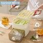 Ice Cube -serving tray with lid and bin, ice trays for freezer, flexible ice cube trays