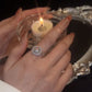 Gold Crystal Anxiety Relief Spinning Ring