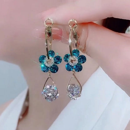 Flower Droplet Crystal Earring