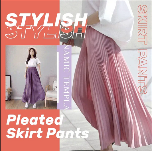 Elegant pants with pleated skirt