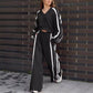 V-Neck Sweatshirt & Wide-Leg Pants (2-Piece Set)