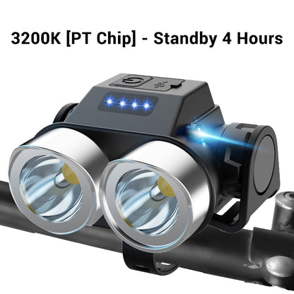 Outdoor Portable Dual Head Super Bright LED Bike Headlight