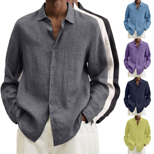 2023 Men's Linen Long Sleeve Shirt