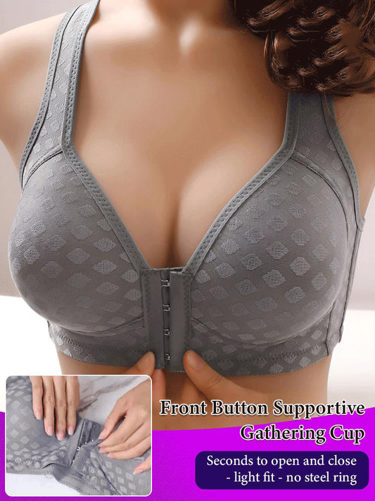 Front Button Anti-Sagging Gathering Underwear