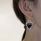 Super Sparkle Vintage Style Zirconia Heart Stud Earrings