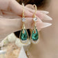 Crystal Water Drop Openwork Earrings