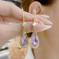 Crystal Water Drop Openwork Earrings