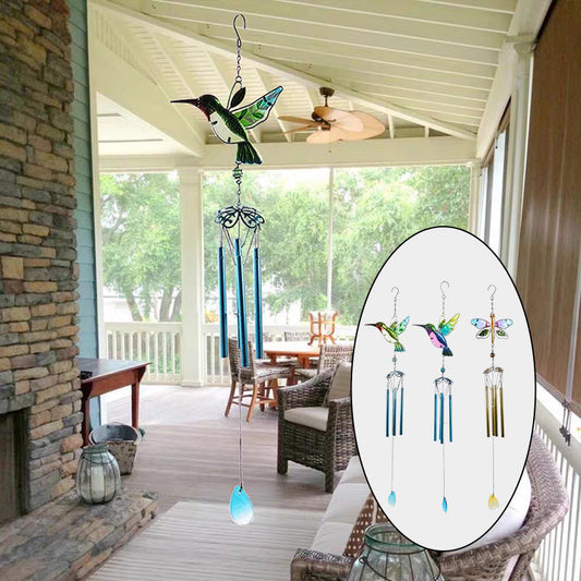 Hummingbird & Dragonfly Wind Chime Garden Decoration