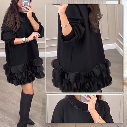 🔥HOT SALE - 73% OFF🔥Loose Solid Color Long Sleeve Dress💕