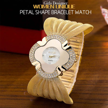 Shiny diamond butterfly mesh watch