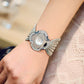 Shiny diamond butterfly mesh watch