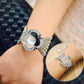 Shiny diamond butterfly mesh watch