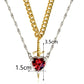 💕Vintage Matching Heart and Sword Necklace Set