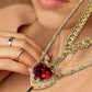 💕Vintage Matching Heart and Sword Necklace Set
