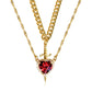 💕Vintage Matching Heart and Sword Necklace Set