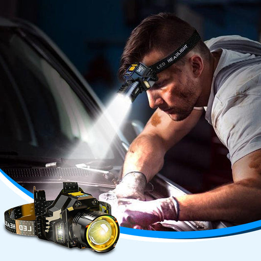 Outdoor Waterproof Strong Light Ultra-bright Sensor Headlight