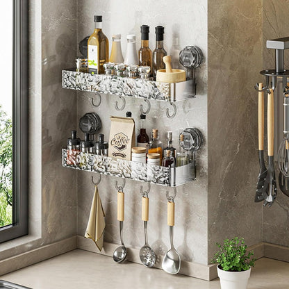 🔥HOT SALE 50% OFF&Buy more Save more🔥Wall Mounted Removable Suction Cup Shelf with Hooks