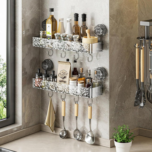 🔥HOT SALE 50% OFF&Buy more Save more🔥Wall Mounted Removable Suction Cup Shelf with Hooks