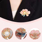 Women's Elegant Enamel Peony Brooch