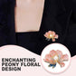 Women's Elegant Enamel Peony Brooch