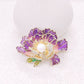 Women's Elegant Enamel Peony Brooch