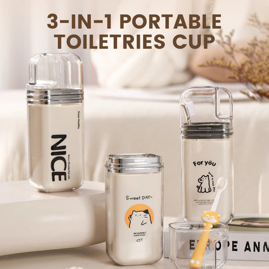 3-in-1 Cute Portable Toiletries Cup