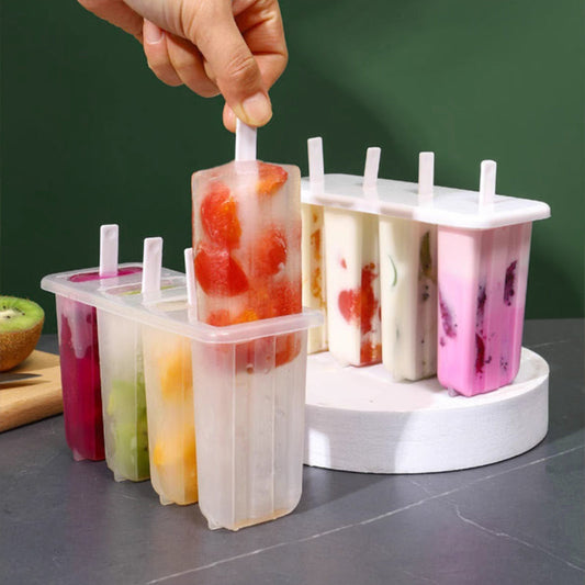 4-Cavity Popsicle Mold with Lid and Sticks