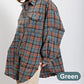 Women's Seams Raw Edge Washed Oversized Shirt Jacket With Pockets