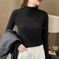 Women's Comfortable Solid Color Half High Neck Long Sleeve Top