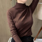 Women's Comfortable Solid Color Half High Neck Long Sleeve Top