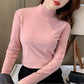 Women's Comfortable Solid Color Half High Neck Long Sleeve Top