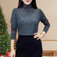 Women's Padded High Neck Long Sleeve Blouse