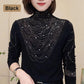 Women's Padded High Neck Long Sleeve Blouse