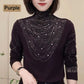Women's Padded High Neck Long Sleeve Blouse