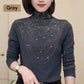 Women's Padded High Neck Long Sleeve Blouse
