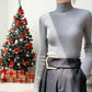 Half-High Knitted Sweater with Lining