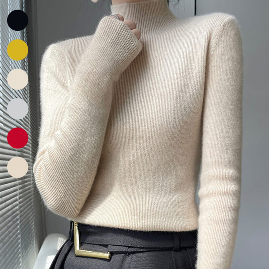 Half-High Knitted Sweater with Lining