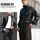 Casual Faux Leather Button Down Jacket