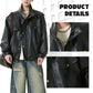Casual Faux Leather Button Down Jacket