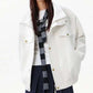Casual Faux Leather Button Down Jacket