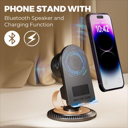 Phone Stand with Bluetooth Speaker and Charging Function