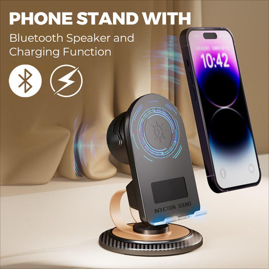 Phone Stand with Bluetooth Speaker and Charging Function