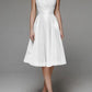 Stylish V-neck strap A-line dress