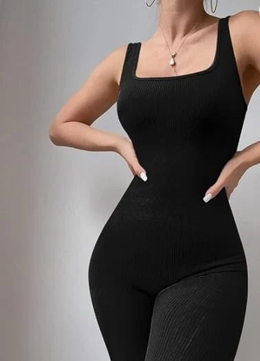 Seamless Square Neck One Piece Sport Jumpsuit